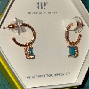 Bomb Party BP Earrings Picture Perfect Main Stone: Lab Created Light Blue Quartz